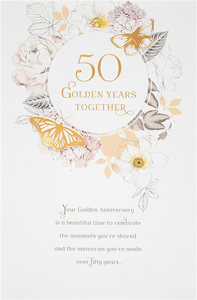 Sentimental Verse 50th Golden Anniversary Card 