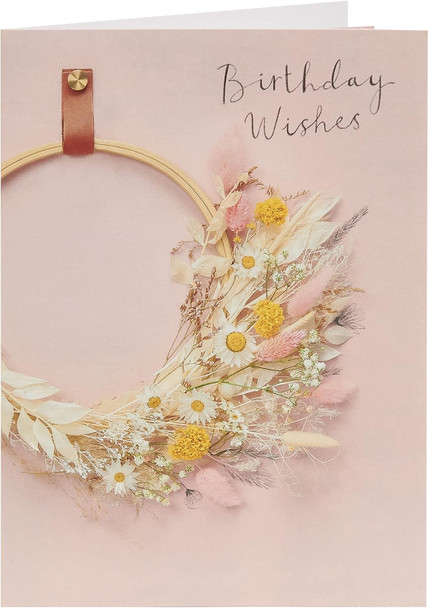 Floral Hoop Design Birthday Card Floral Hoop Design Birthday Card