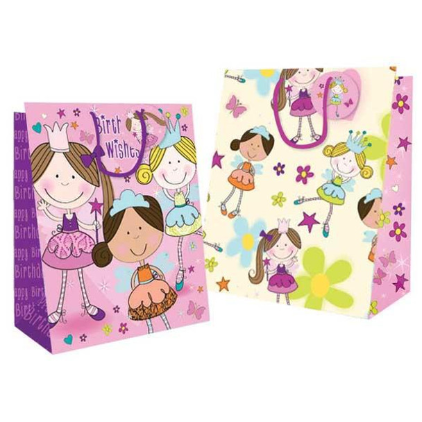 Pack of 12 Medium Fairy Design Gift Bags