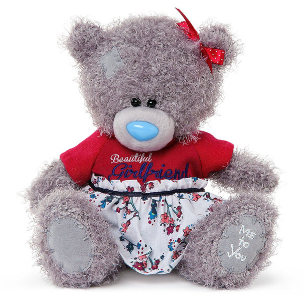 Me to You 7-inch Tatty Teddy Bear Wearing a Beautiful Girlfriend Dress (Grey)