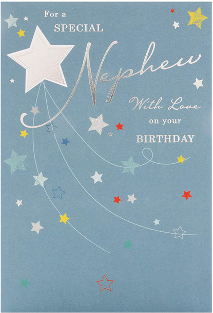 Star Design Nephew Birthday Card 'With Love'