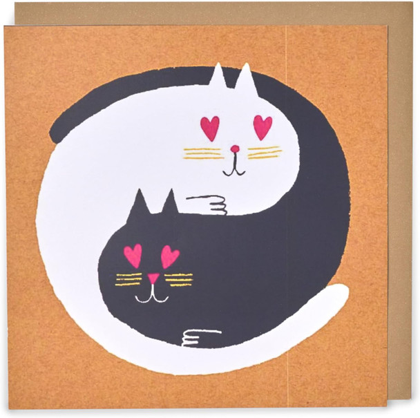 Kindred Heart Eye Cats Valentine's Day Card