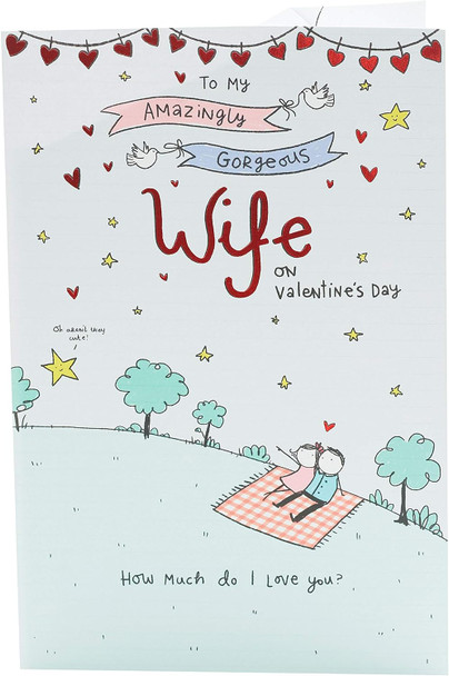 Sweet Cartoon Design Wife Valentine's Day Card