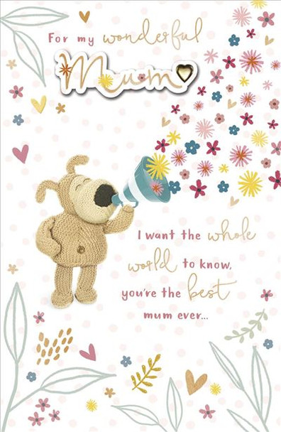 For A Wonderful Mum Floral Design Boofle Mother's Day Card