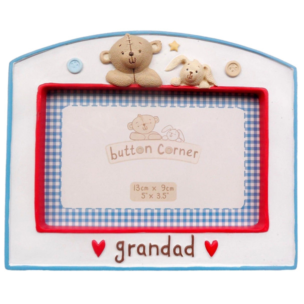 For Grandad Button Corner Frame 13 X 9 cms