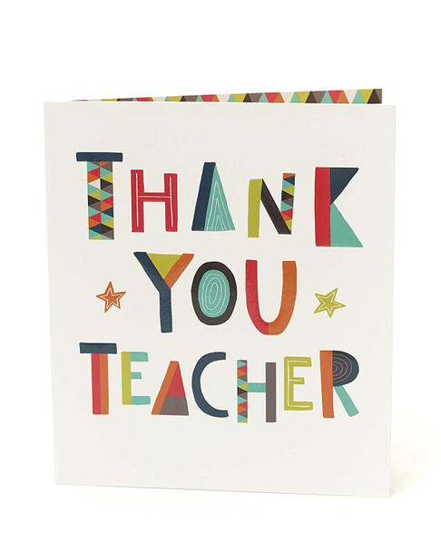 Thank You Teacher Appreciation Card Typography Design