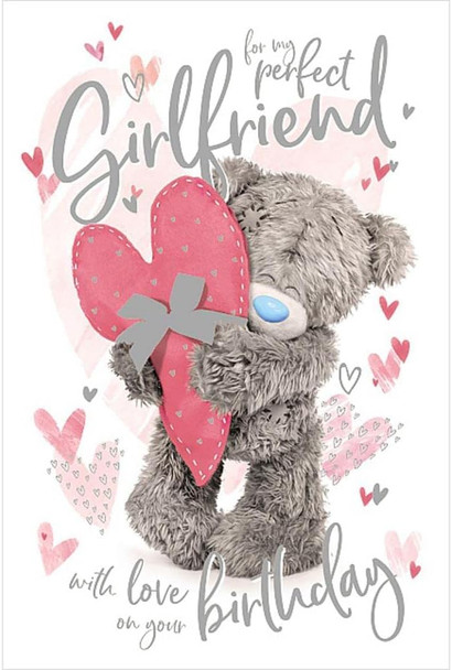 Bear And Heart 3D Holographic Perfect Girlfriend Birthday Card