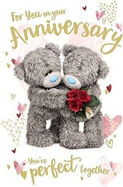 Bears Hugging On Your Anniversary Photo Finish Card