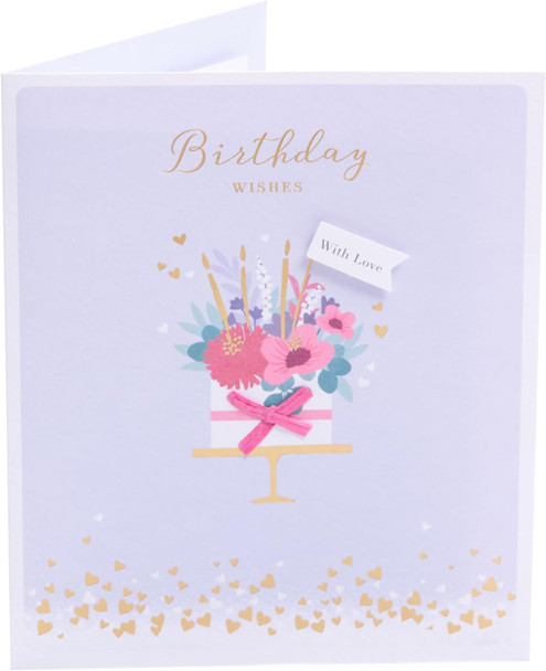 Flower Cake Design Birthday Card