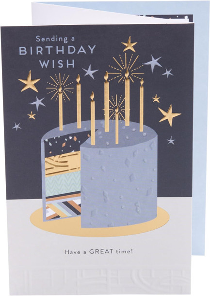 Foil Cake & Candles Design Birthday Card