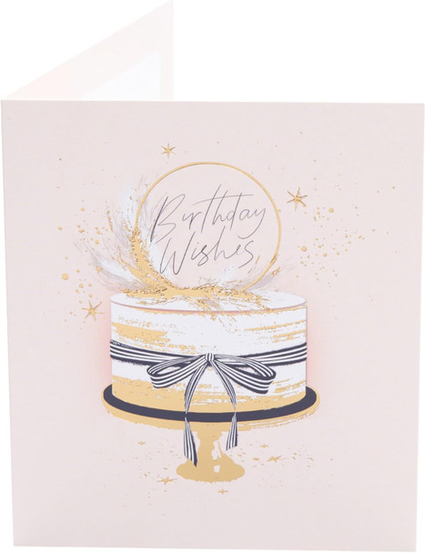 Gold Cake Design Birthday Card