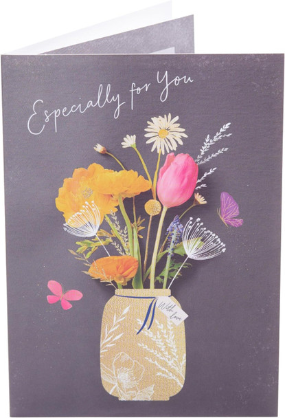 Flowers in Jar Design Especially For You Birthday Card