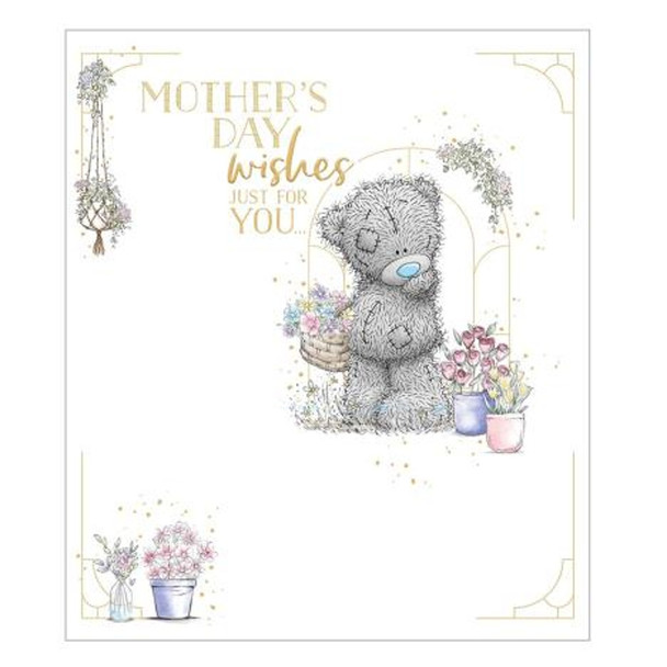 Bear With Flower Basket Mother's Day Card