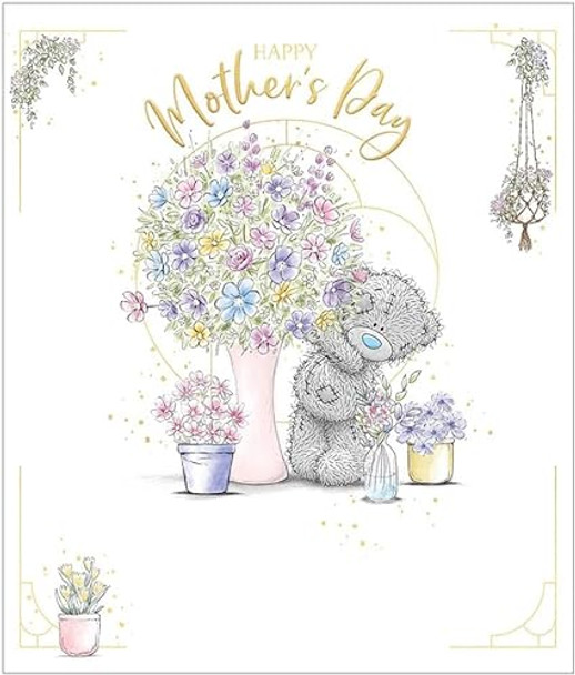 Bear With Vase Of Flowers Mother's Day Card