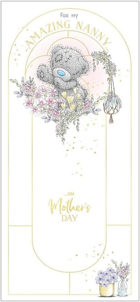 Bear With Flowers Amazing Nanny Mother's Day Card