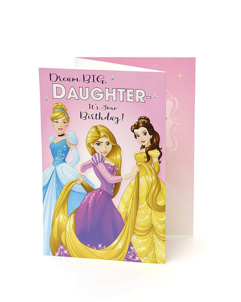 Disney Princess Daughter Birthday Card - Belle Cinderella Tangled