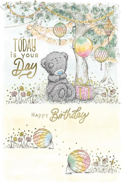 Bear Sitting By A Tree Today Is Your Day Happy Birthday Card