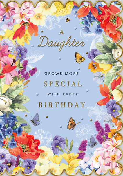 Birthday Card for Daughter - Floral Artwork Design
