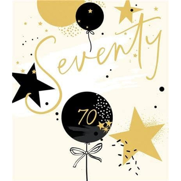 Balloons & Stars Age 70 Milestone Birthday Card