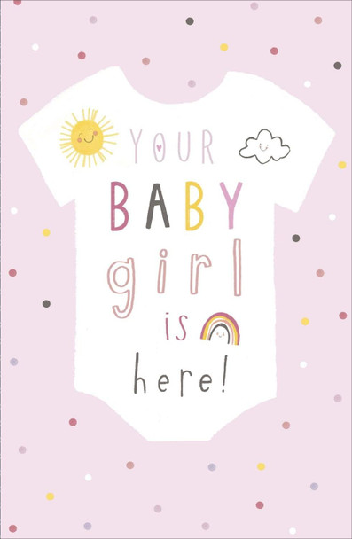 Sunshine and Rainbow Grow Baby Girl Birth Congratulations Card