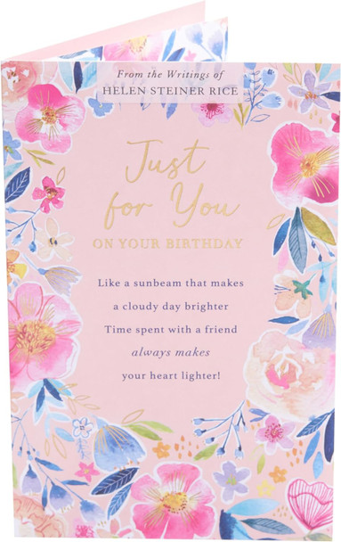 Bright Pink Floral Design Birthday Card