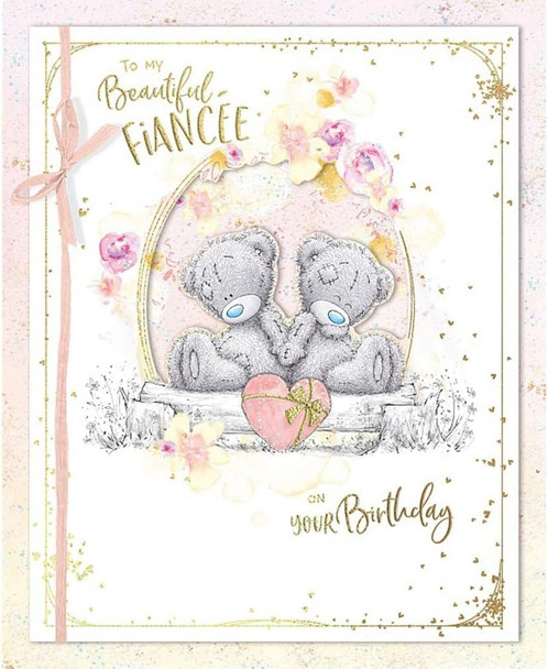 Bears On Log With Heart Fiancée Birthday Boxed Card