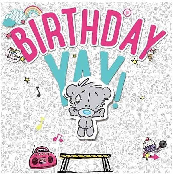 Bear On Trampoline Birthday Card