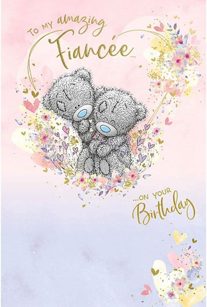 Bears Snuggling Fiancée Birthday Card