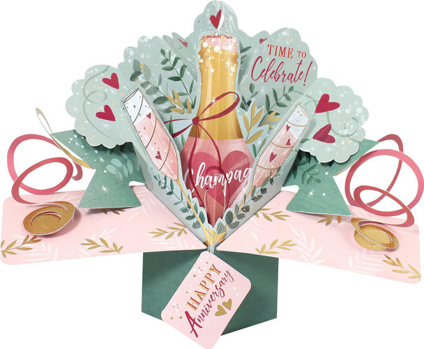 Time To Celebrate Anniversary 3D Pop-Up Greeting Card
