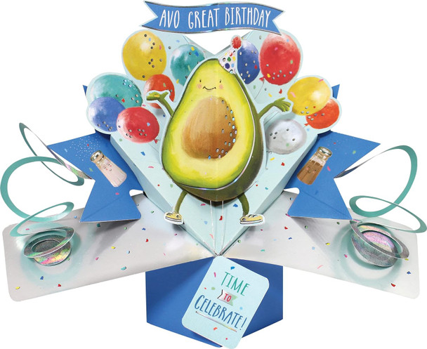 Great Birthday Avocado 3D Pop-Up Greeting Card