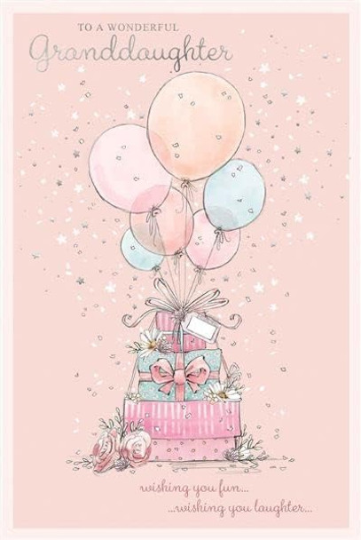 Balloons and Gifts Granddaughter Birthday Card