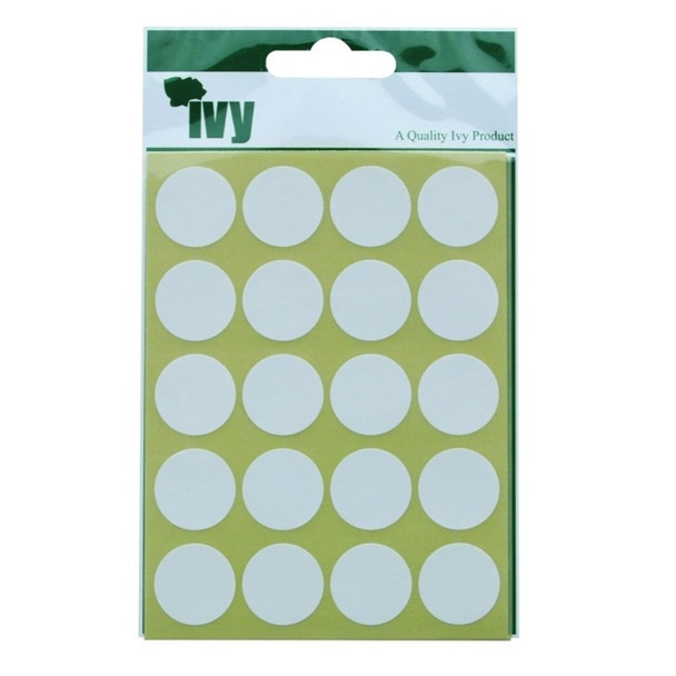 Pack of 140 White Circular Dots 19mm Stickers	