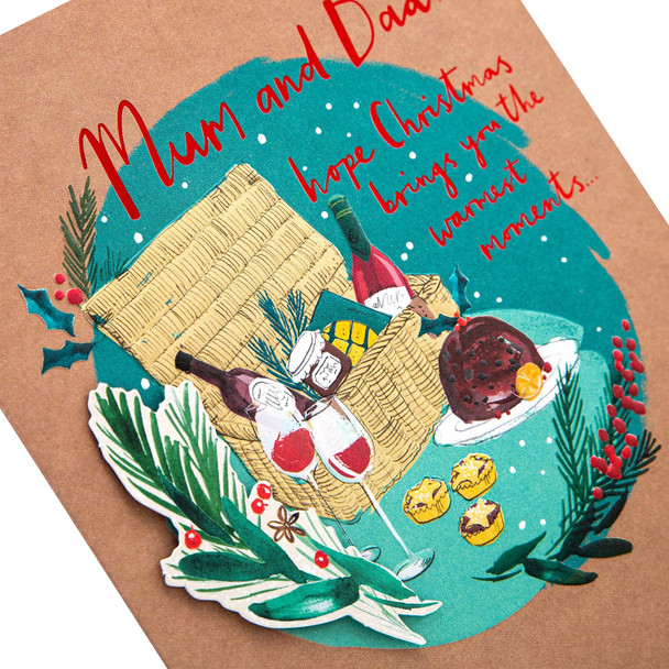 Contemporary Illustrated Design with 3D Attachment Christmas Card for Mum and Dad Contemporary Illustrated Design with 3D Attachment Christmas Card for Mum and Dad