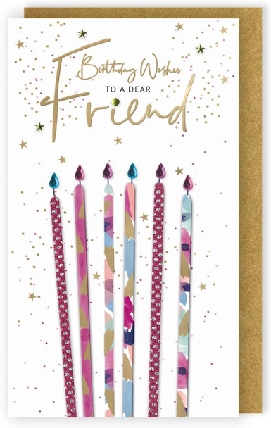 Embellished Cake Candles Dear Friend Birthday Card