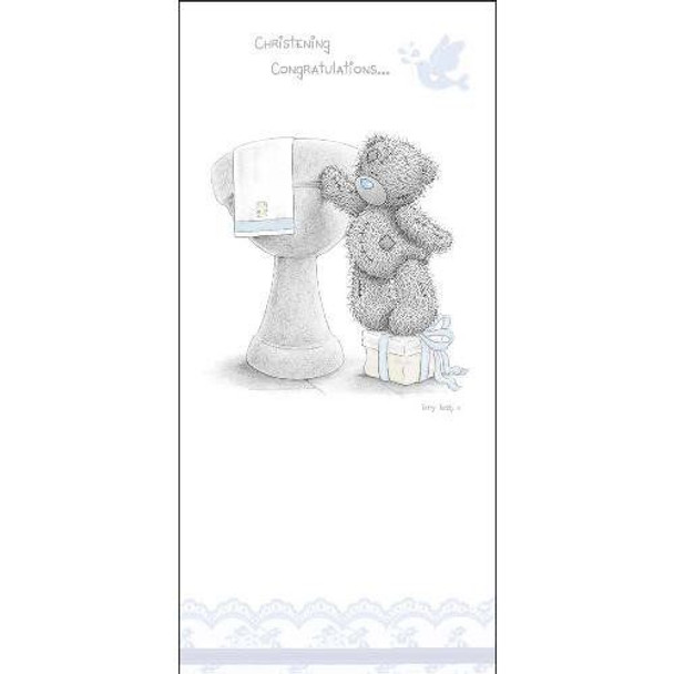 Christening Congratulations Me to You Bear Card {DC} 