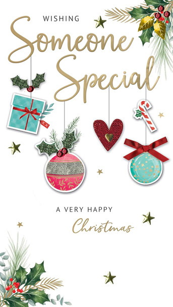 Embellished Hand-Finished Wishing Someone Special Christmas Card