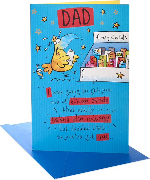 Yellow Bird Reading Funny Dad Birthday Card Yellow Bird Reading Funny Dad Birthday Card
