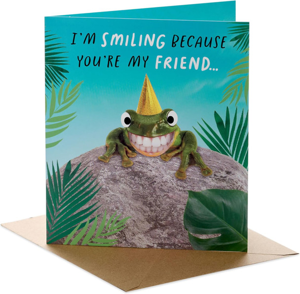 Funny Smiling Frog Design Friend Birthday Card