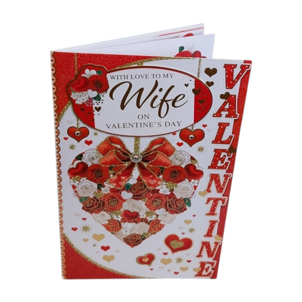 To My Wife Roses Heart Design 8 Page Insert Valentine's Day Card To My Wife Roses Heart Design 8 Page Insert Valentine's Day Card