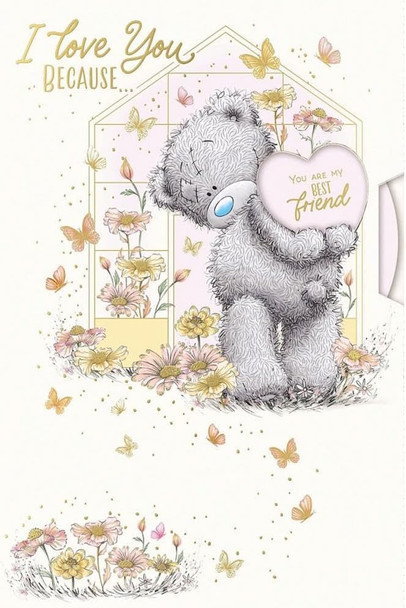 Bear With Greenhouse Spinner Mum Best Friend Handmade Mother's Day Card