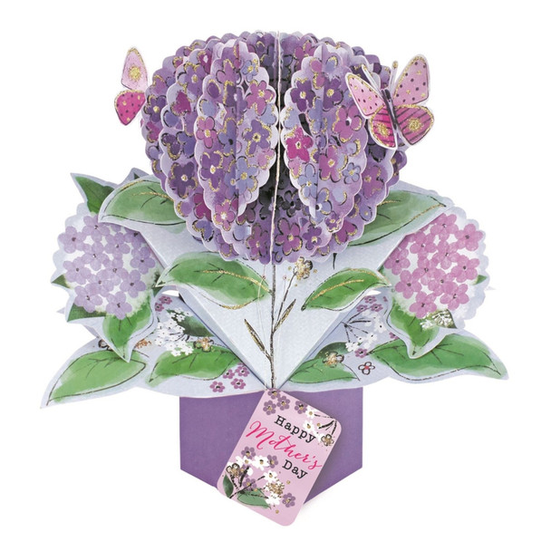 Purple Flowers Design 3D Pop-Up Mother's Day  Card