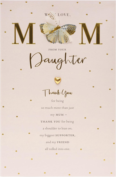 Pink Design Mum from Daughter Handmade Mother's Day Card