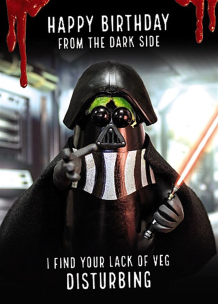 The Darkside Violent Veg Funny Humourous Quirky Blank Birthday Card
