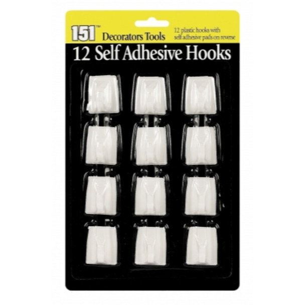 Pack of 12 Self Adhesive Hooks