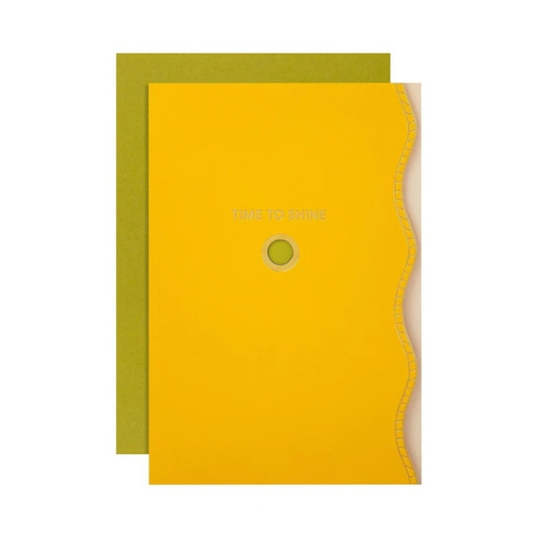 Yellow Green Premium 'Time to Shine' Open Card Vivid Aura