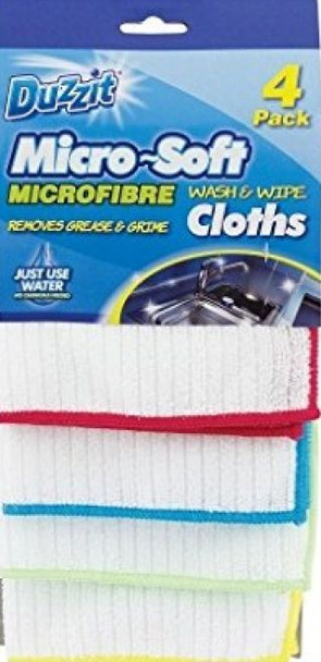 Duzzit Microfiber Wash and Wipe Cloth (4 Pack)