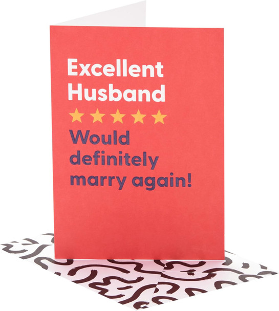 Funny Review Design Husband Anniversary Card