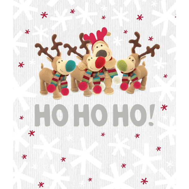 Boofle With Reindeers Open Christmas Card