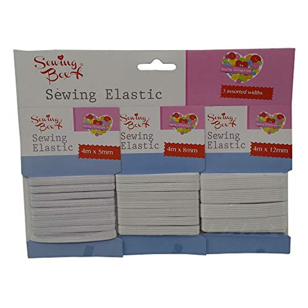 Sewing Box Sewing Elastic 3 Assorted Widths