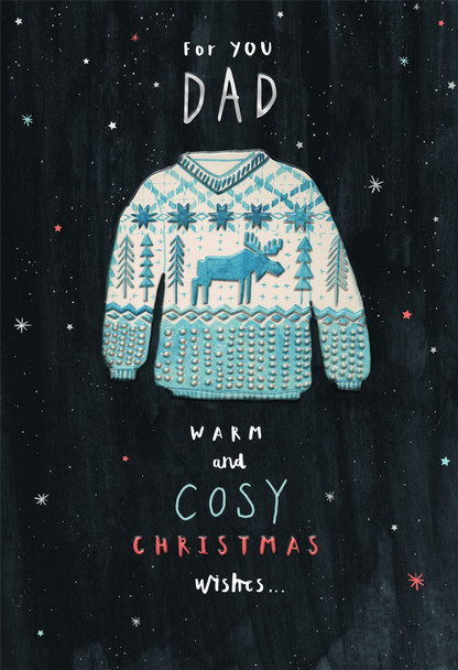 Cosy Jumper Design Dad Christmas Card